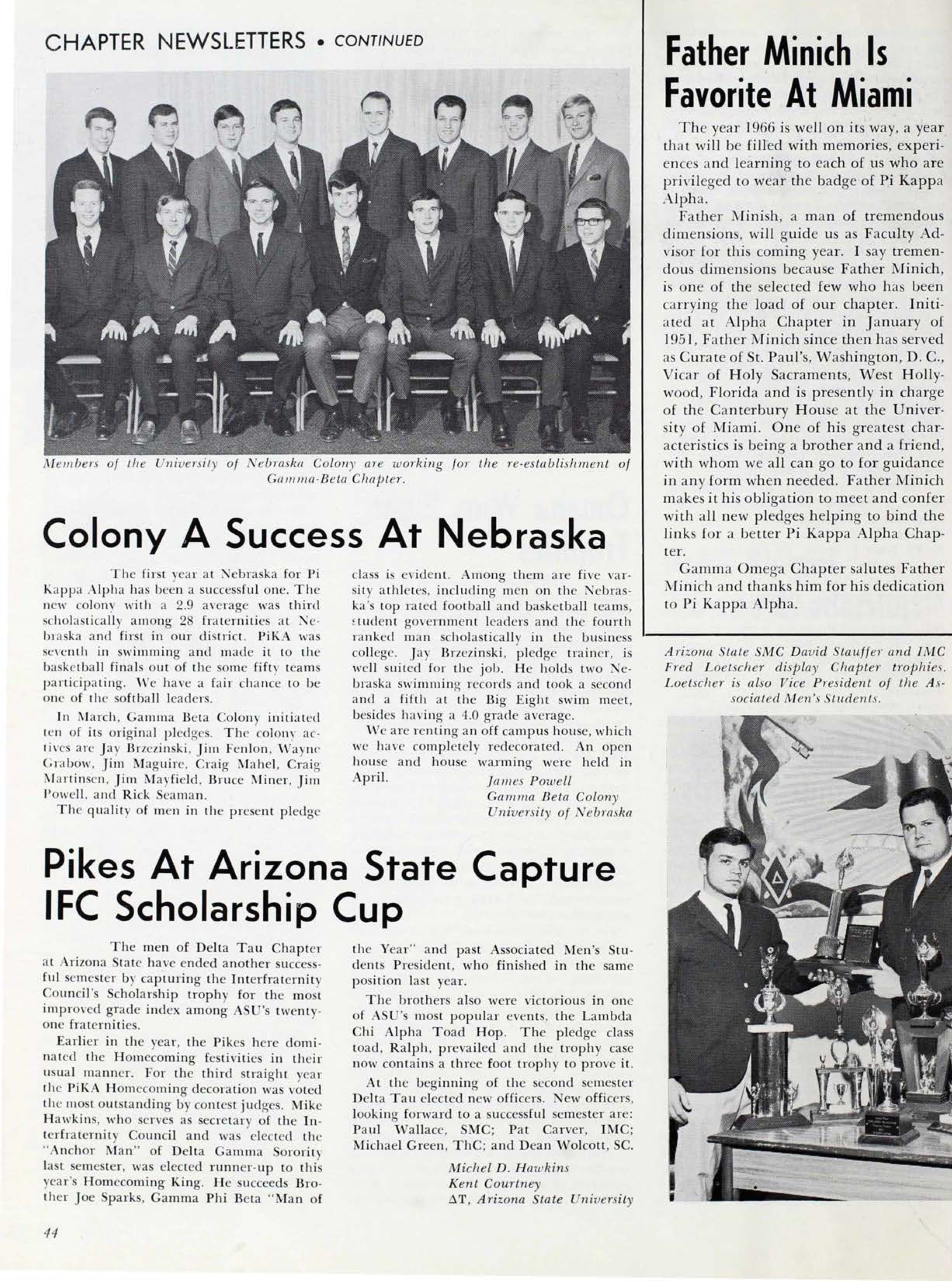 Father Minich Is Favorite At Miami